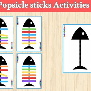 Palitos de helado para colorear, tarjetas de actividades preescolares, diversión imprimible para desarrollar habilidades motoras finas, actividades preescolares y aprendizaje en el hogar.