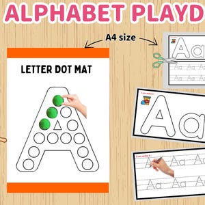 Preschool Alphabet Play Dough Mats- Letters Play Dough- Preschool, Pre-k Kindergarten- Alphabet Activity -Montessori -ABC Printable Play Doh- 27 Alphabet Play Dough Mat Prints-Fine Motor Skills Activities-Montessori Play Dough Activity Metarials-Homeschool Worksheets Resources