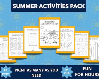 Sommer Aktivität Paket: lustige Lernspiele für Kinder (printable)
