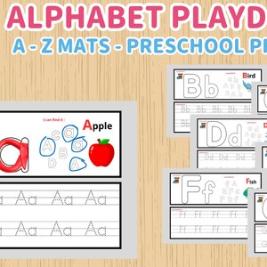 Preschool Alphabet Play Dough Mats- Letters Play Dough- Preschool, Pre-k Kindergarten- Alphabet Activity -Montessori -ABC Printable Play Doh- 27 Alphabet Play Dough Mat Prints-Fine Motor Skills Activities-Montessori Play Dough Activity Metarials-Homeschool Worksheets Resources
