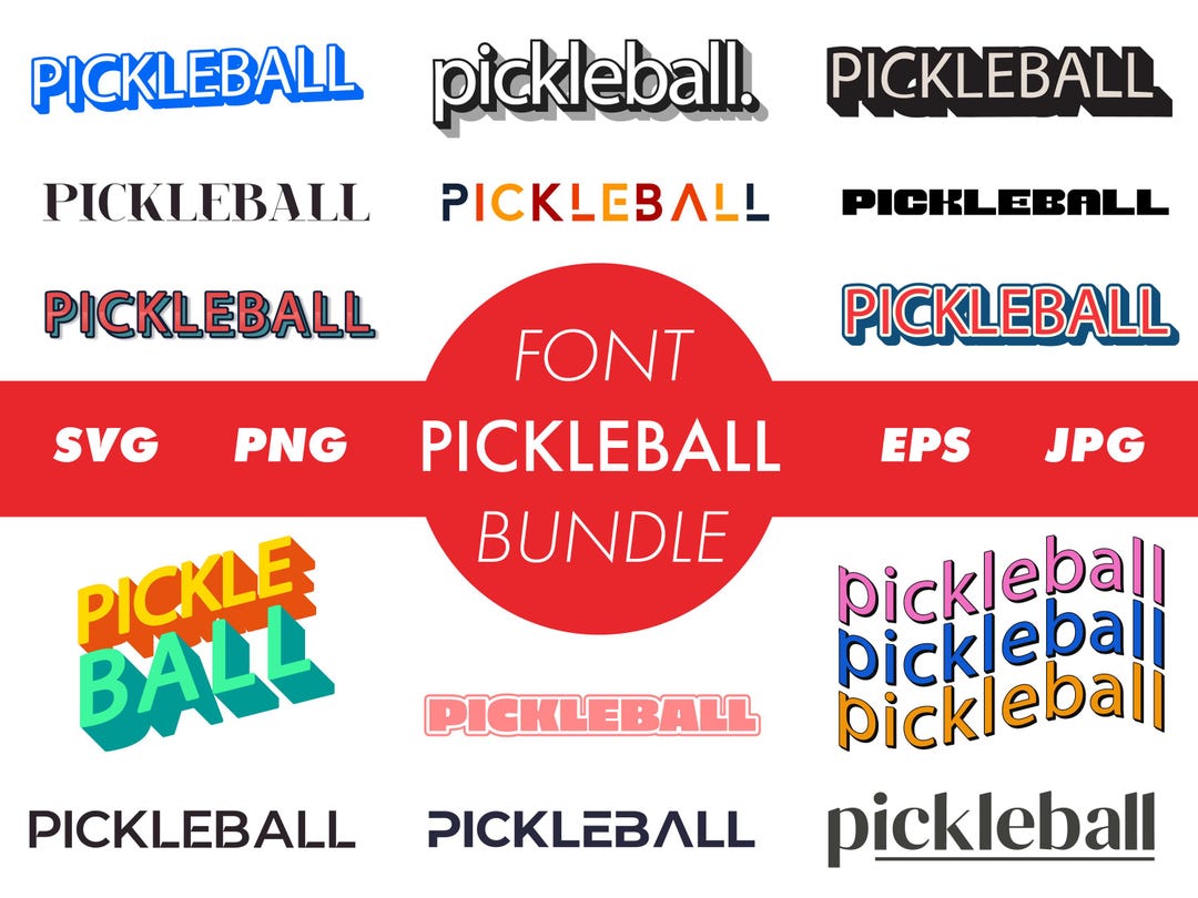 Pickleball Cursive Ultimate Pickleball Font Collection for Commercial Use | Svg, Png, Eps ...