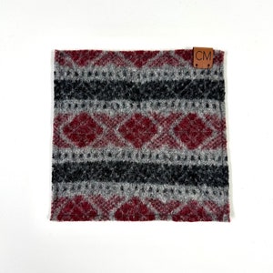 Felted Wool Potholder - Trivet - Hot Pad - Eco Friendly - Upcycled Sweater - burgundy, gray, black
