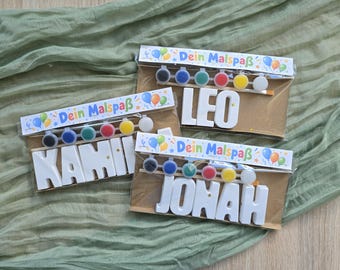 Kit de pintura de nombres personalizados para niños – letras de yeso para pintar – recuerdos para fiestas de cumpleaños infantiles – kit de manualidades DIY