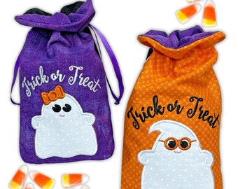 Boo Ghost Halloween Treat/Candy Bags In the Hoop Machine Embroidery Design Set