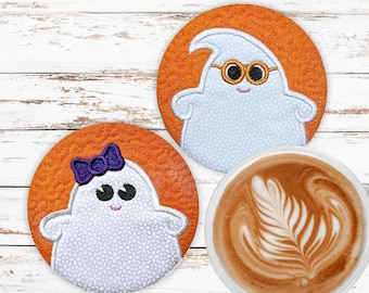 Boo to You Coasters In the Hoop Machine Embroidery Design Set