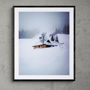 Póster Artístico impreso con fotografía de cabaña de invierno de Polonia Szczyrk