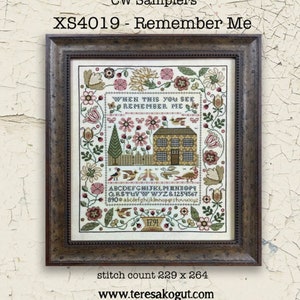 sampler | cross stitch | needlework | Teresa Kogut | Remember Me | XS4019