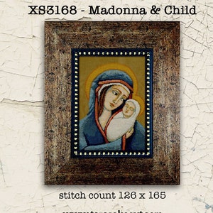 PDF | Angel | Cross Stitch Chart | Downloadable | EPattern | Needlework | DIY | Crafts | Madonna & Child | XS3168