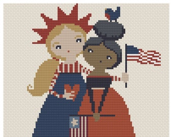 Cross Stitch Chart | Downloadable PDF | EPattern | Needlework | DIY | Crafts | United We Stand