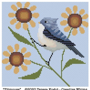 Cross Stitch Chart | Downloadable PDF | EPattern | Needlework | DIY | Crafts | Titmouse