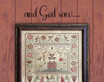 cross stitch | needlework | And God Saw Sampler Book | XS4022