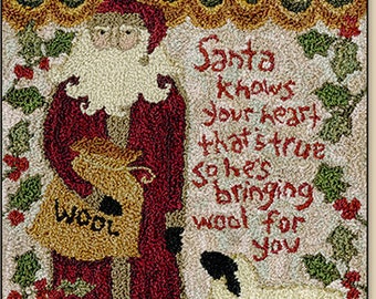 Punchneedle | Pattern | Needlwork | DIY | Crafts | Santa Knows | PN180