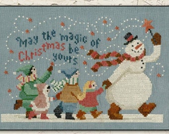 Snowman | Primitive | Cross Stitch Chart | Needlework | DIY | Crafts | Magic of Christmas | XS250