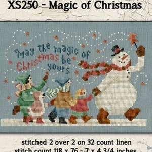 PDF | Snowman | Primitive | Cross Stitch Chart | Needlework | DIY | Crafts | Magic of Christmas | XS250