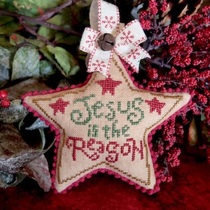 Star Ornament | Cross Stitch Chart | Needlework | DIY | Crafts | Jesus is the Reason | XS260