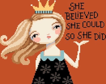 Cross Stitch Chart | Downloadable PDF | EPattern | Needlework | DIY | Crafts | So She Did