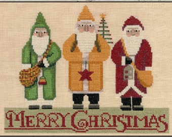 Santa | Primitive | Cross Stitch Chart | Needlework | DIY | Crafts | Belsnickles | XS246