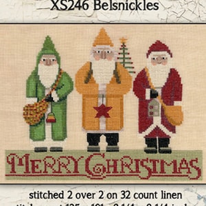 Santa | Primitive | Cross Stitch Chart | Needlework | DIY | Crafts | Belsnickles | XS246