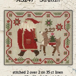 PDF | Santa | Primitive | Cross Stitch Chart | Needlework | DIY | Crafts | Struttin | XS247