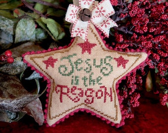 Star Ornament | Cross Stitch Chart | Needlework | DIY | Crafts | Jesus is the Reason | XS260