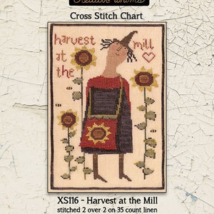 Angel | Primitive | Cross Stitch Chart | Needlework | DIY | Crafts | Harvest at the Mill | XS116