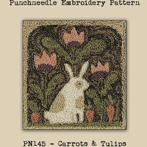 Punchneedle | Teresa Kogut | Pattern | Needlwork | DIY | Crafts | Carrots & Tulips | PN145
