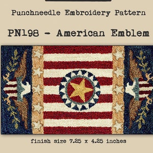 Punchneedle | Teresa Kogut | Pattern | Needlwork | DIY | Crafts | American Emblem | PN198