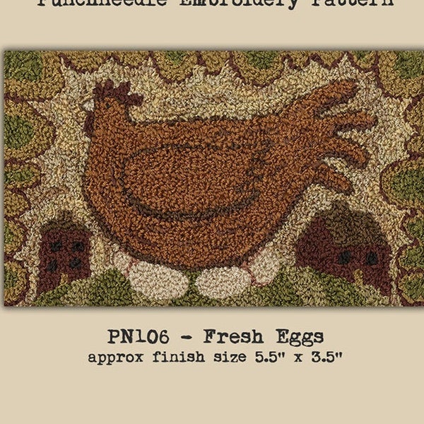 Punchneedle | Teresa Kogut | Pattern | Needlwork | DIY | Crafts | Fresh Eggs | PN106