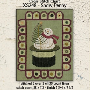 PDF | Primitive | Cross Stitch Chart | Needlework | DIY | Crafts | Snow Penny | XS248