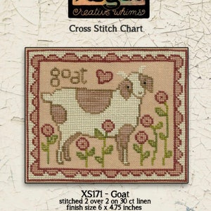 Cross Stitch Chart | Needlework | DIY | Crafts | Primitive | Goat | XS171