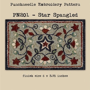 Punchneedle | Teresa Kogut | Pattern | Needlwork | DIY | Crafts | Star Spangled | PN201