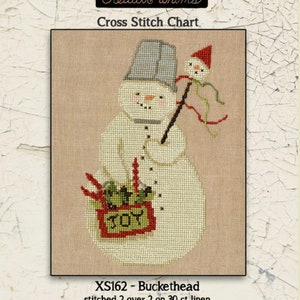 PDF | Snowmen | Primitive | Cross Stitch Chart | Needlework | DIY | Crafts | Buckethead | XS162