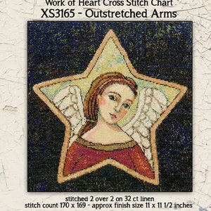 PDF | Angel | Cross Stitch Chart | Downloadable | EPattern | Needlework | DIY | Crafts | Outstretched Arms | XS3165