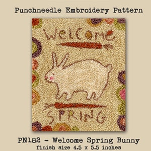 Punchneedle | Pattern | Needlwork | DIY | Crafts | Welcome Spring Bunny | PN182