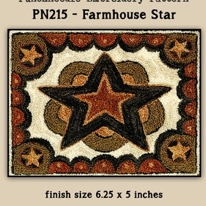 Punchneedle | Teresa Kogut | Pattern | Needlwork | DIY | Crafts | Farmhouse Star | PN215