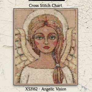 PDF | Angel | Cross Stitch Chart | Downloadable | EPattern | Needlework | DIY | Crafts | Angelic Vision | XS3162