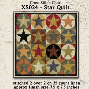 Cross Stitch Chart | PDF | Needlework | DIY | Crafts | XS024 | Star Quilt