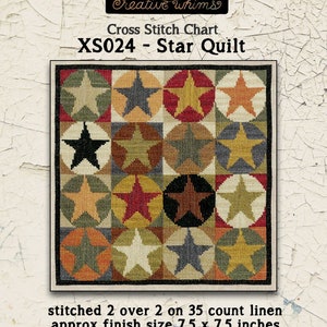 Stars | Quilt | Cross Stitch Chart | Needlework | DIY | Crafts | Star Quilt | XS024