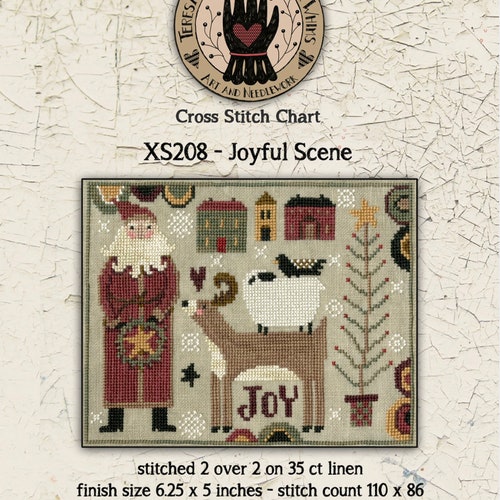 Santa Primitive Cross Stitch Chart Downloadable PDF - Etsy