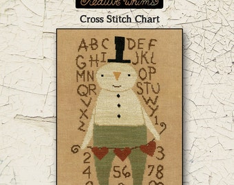 Snowmen | Primitive | Cross Stitch Chart | Needlework | DIY | Crafts | Stu Snowman | XS113
