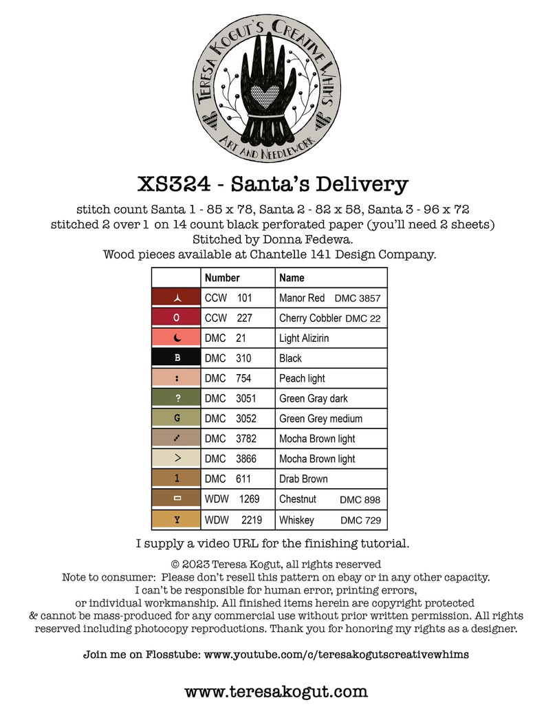 Santa's Delivery cross stitch needlework Teresa Kogut XS324 image 4