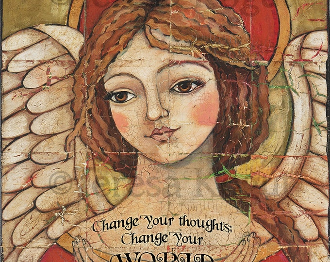 Wall Decor Angel Wall Art Change Your World 8x10 Print Etsy
