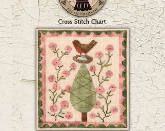 PDF | Cross Stitch Chart | Needlework | DIY | Crafts | Primitive | Springtime Robin | XS067