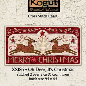 Reindeer | Christmas | Cross Stitch Chart | Downloadable PDF | EPattern | Needlework | DIY | Crafts | Oh Deer, It's Christmas | XS186