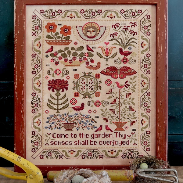 cross stitch | needlework | Come to the Garden Sampler Book | XS4008