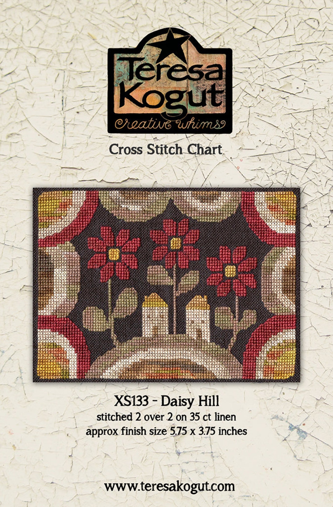 Cross Stitch Chart Downloadable PDF Epattern Needlework DIY Crafts Primitive Daisy Hill XS133 Etsy