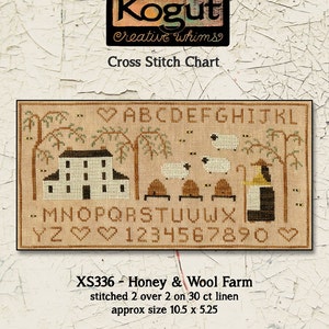 Cross Stitch Chart | Downloadable PDF | EPattern | Needlework | DIY | Crafts | Primitive | Honey and Wool Farm | XS336