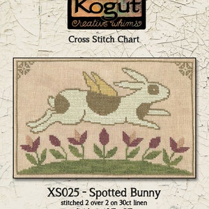 Bunny | Primitive | Cross Stitch Chart | Needlework | DIY | Crafts | Spotted Bunny | XS025