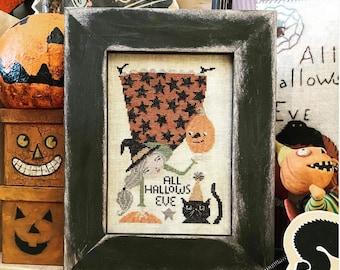 Halloween | Primitive | Cross Stitch Chart | Needlework | DIY | Crafts | Halloween Whimsy | XS290