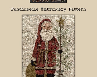 Punchneedle | Pattern | Needlwork | DIY | Crafts | Country Santa | PN101